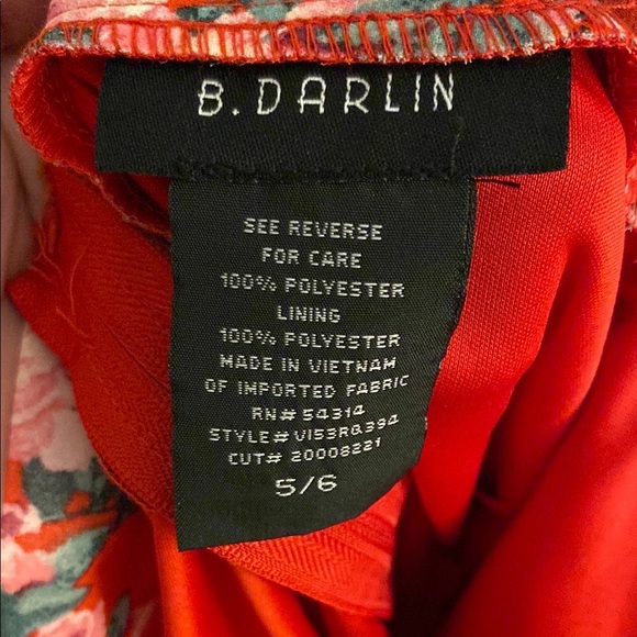 ***NWT*** B DARLIN RED AND PINK FLORAL BELL‎ SLEEVE OPEN BACK DRESS - Picture 11 of 14